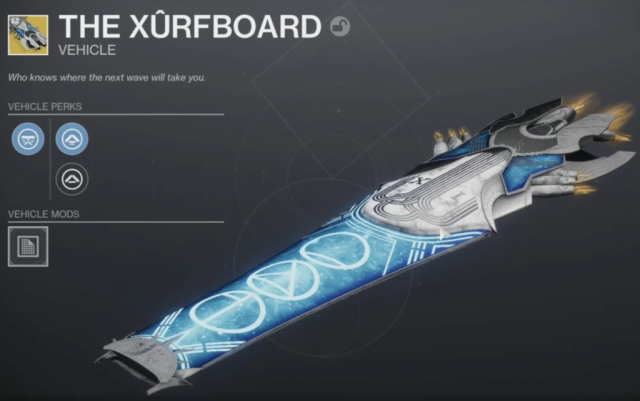 Destiny 2 Surfboard hoverboard.